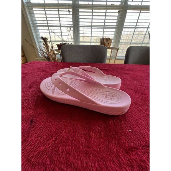 Crocs Women's Classic Platform Flip Flop Sandals Women Size 8 Pink - Picture 8 of 8